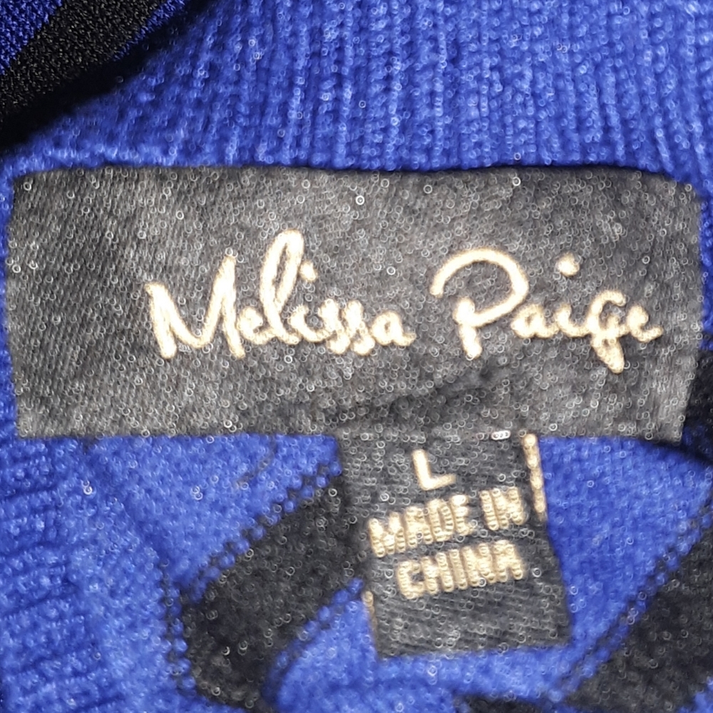 Melissa Paige Size L Large Blue & Black Sweater - Picture 7 of 9
